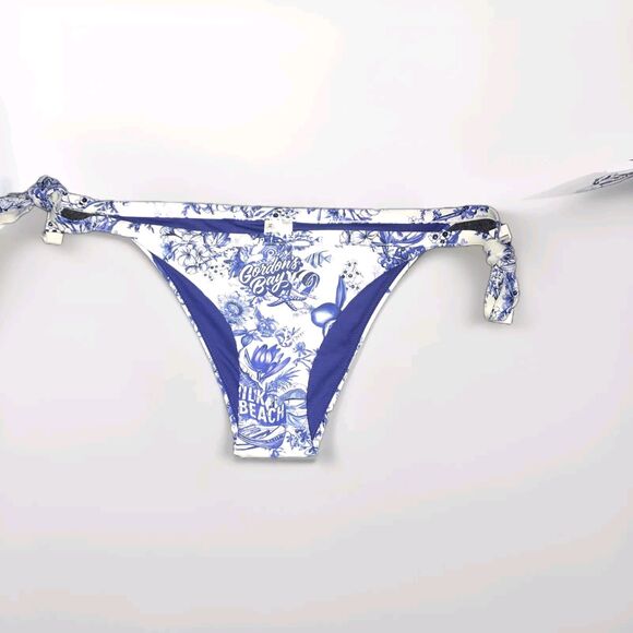 Seafolly Hipster Bikini Swim Bottom Blue White US‎ Size 10 Women's Floral Ocean - Picture 1 of 9